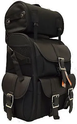 MOTORCYCLE SISSY TRAVEL BAR BAGS PLAIN BAG BACK PACK TRAVEL LUGGAGE MANY POCKETS