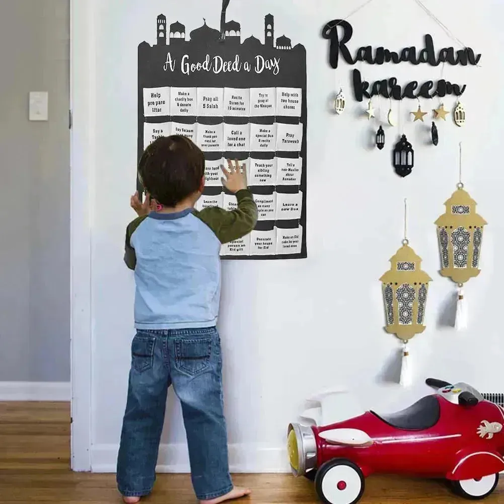 Mubarak Eid Ramadan Fabric Wall Calendar