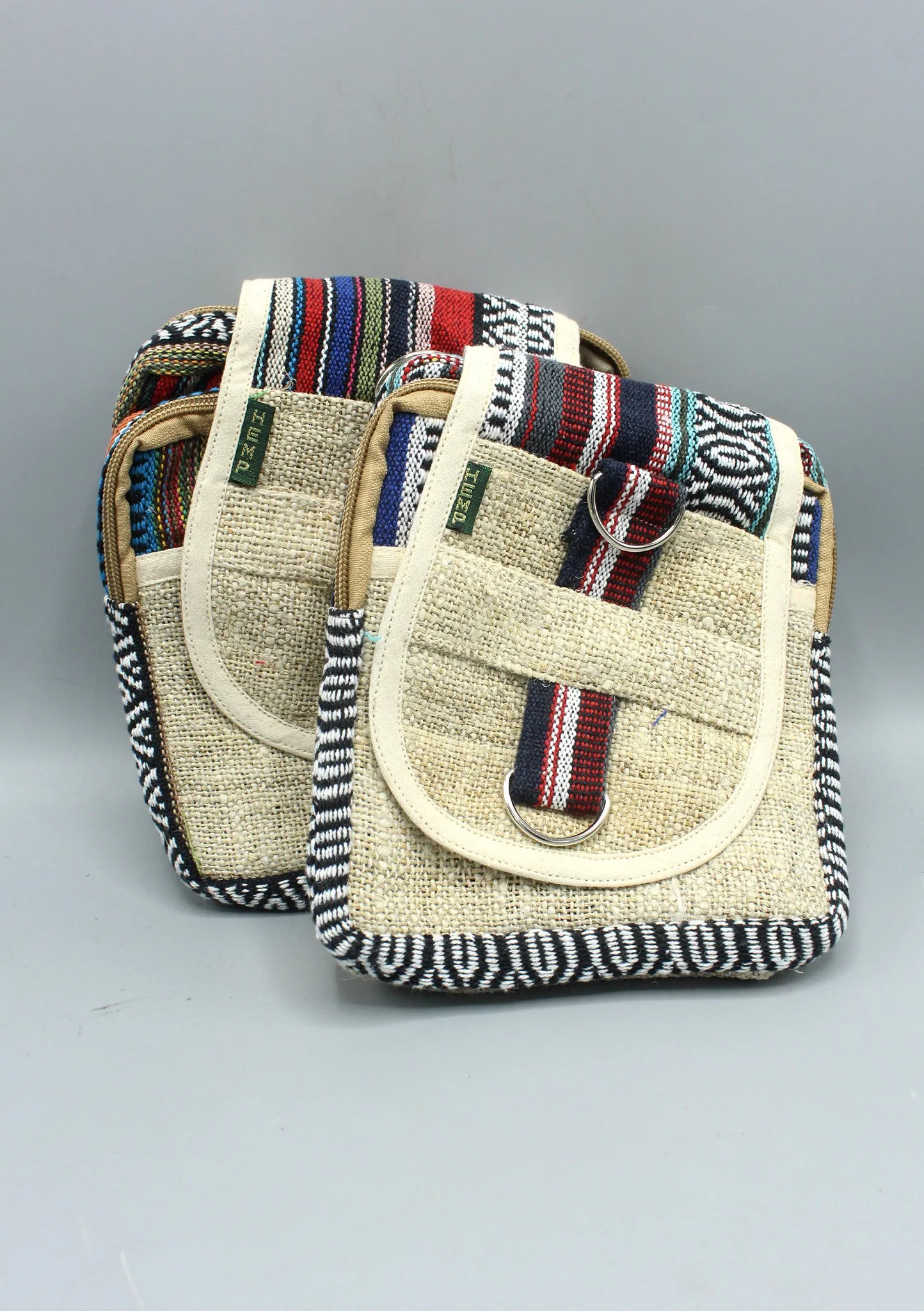 Natural Hemp and Cotton Mix Mini Cross Body Bag