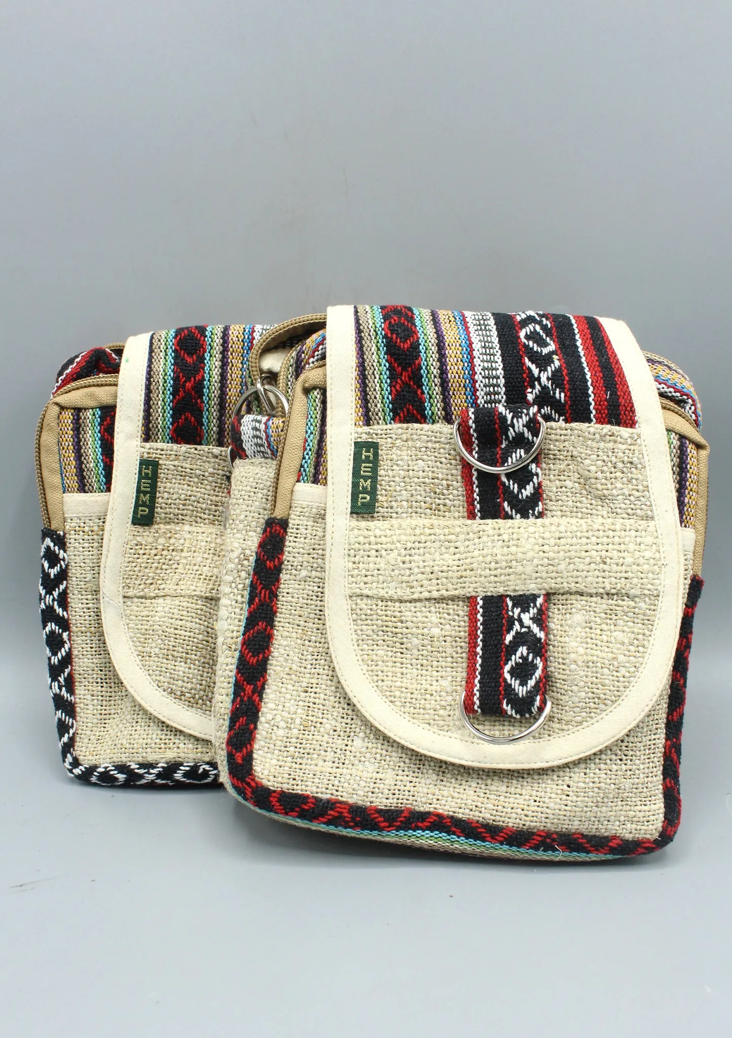 Natural Hemp and Cotton Mix Mini Cross Body Bag