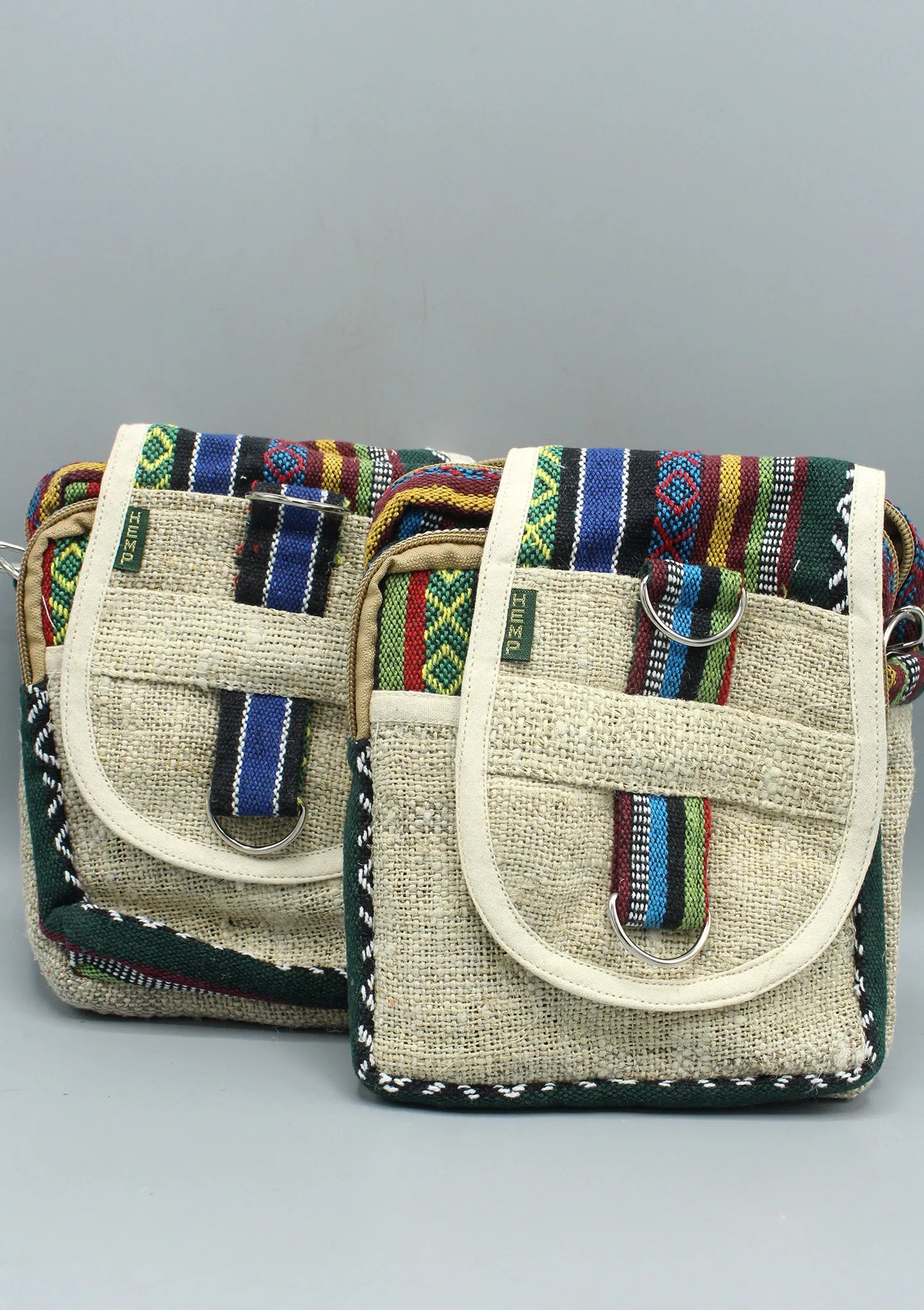 Natural Hemp and Cotton Mix Mini Cross Body Bag