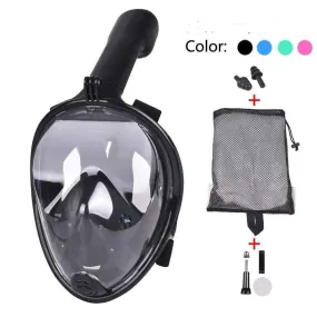 Nautical Neptune Full Face Snorkeling Mask with Go Pro Camera Attachment