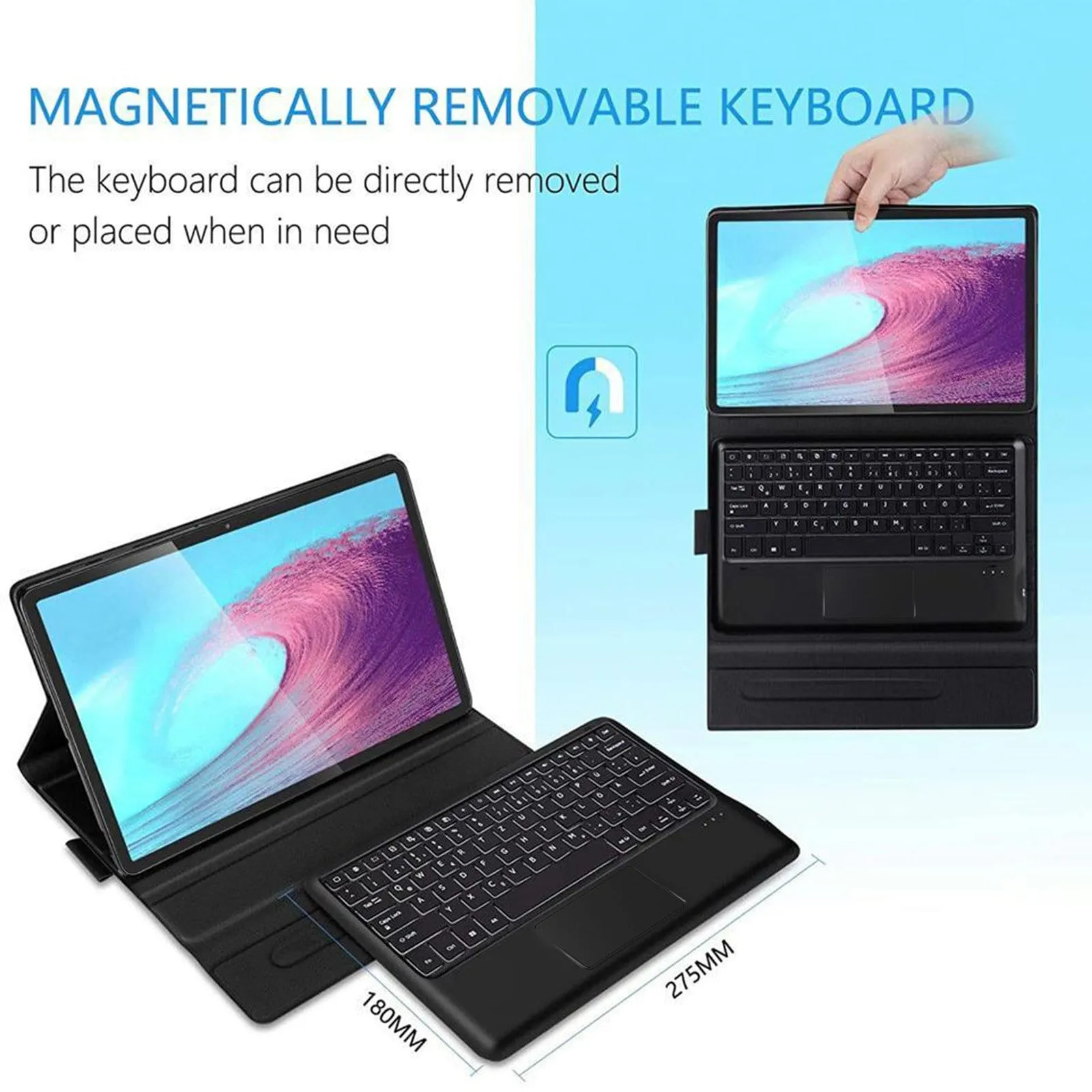 Navigate Series Keyboard Folio with Mouse Pad Case - Galaxy Tab S7 Plus and S7 FE