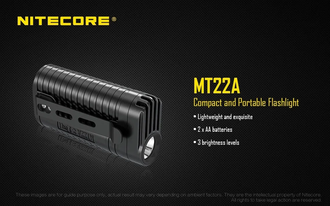 Nitecore MT22A 260 Lumen 2 x AA CREE XP-G2 LED Flashlight-Yellow