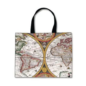 Nutcase Designer Tote Bag for Women Gym Beach Travel Shopping Fashion Bags with Zip Closure and Internal Pocket - Vintage world map