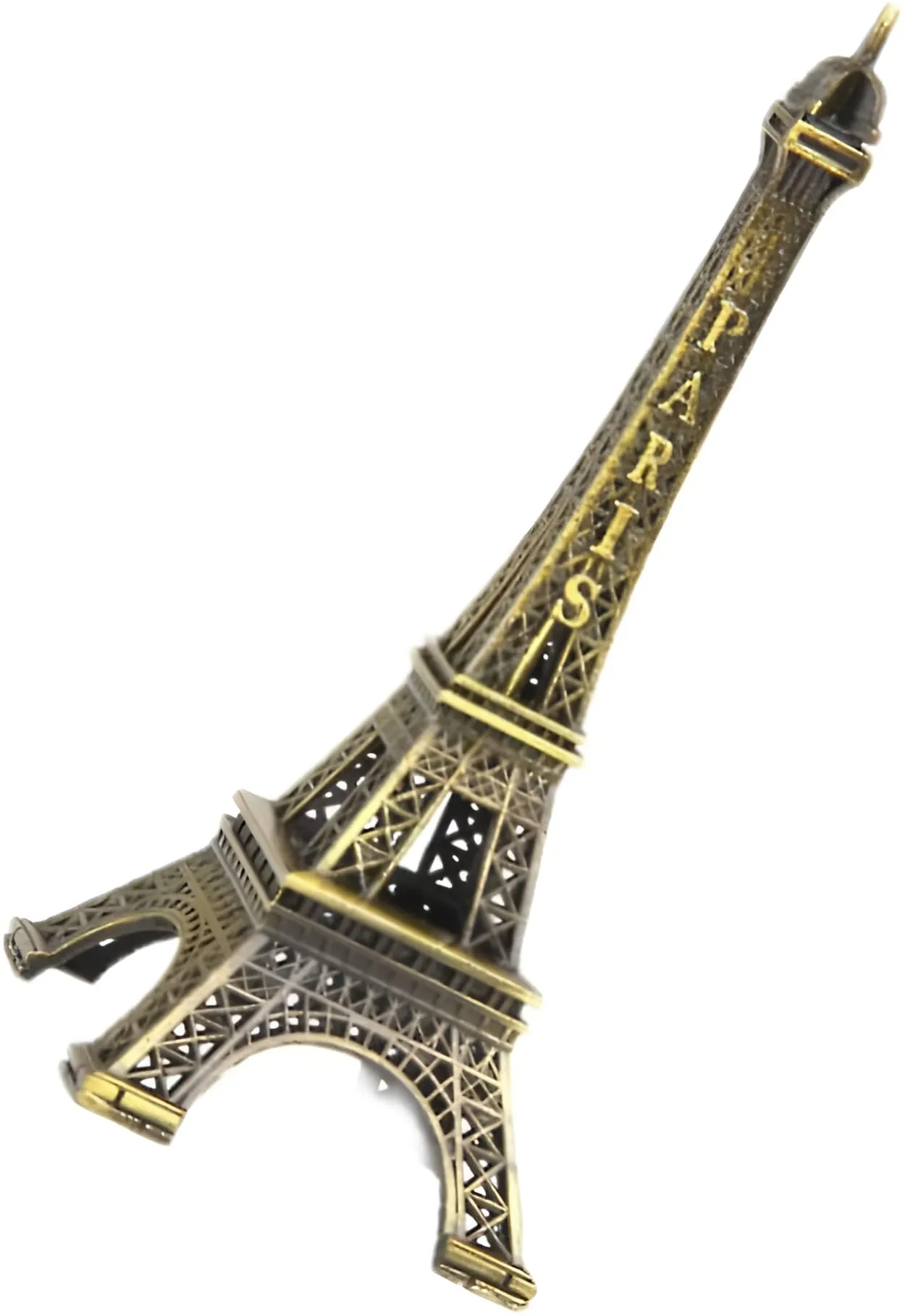 Oblivion Antique Finish 3D Gold Metal Paris Eiffel Tower Metal Craft Famous Landmark Building Metal Statue, Cabinet, Office, Gifts Decorative Showpiece.