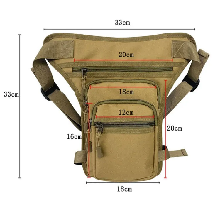 Outdoor Motorcycle Riding Waist And Leg Bag Man Multi Compartment Waist Pack(Camouflage Khaki)