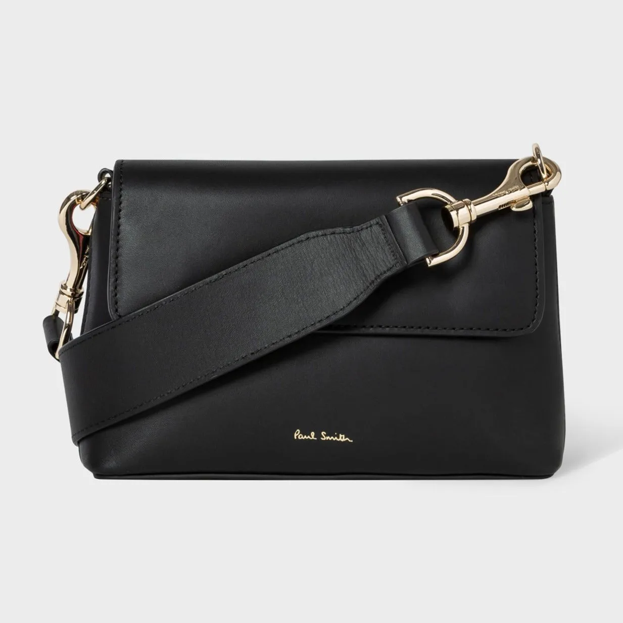 Paul Smith - Women's Black Leather Belt Bag With Swirl Trims