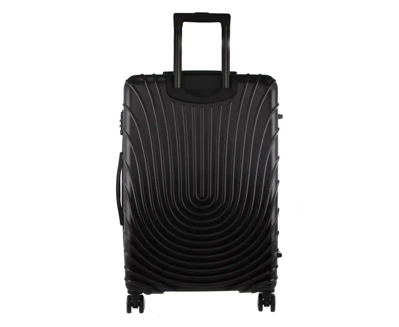 Pierre Cardin Hard Shell 4 Wheel Suitcase - Medium - Black - Expandable - Lightweight