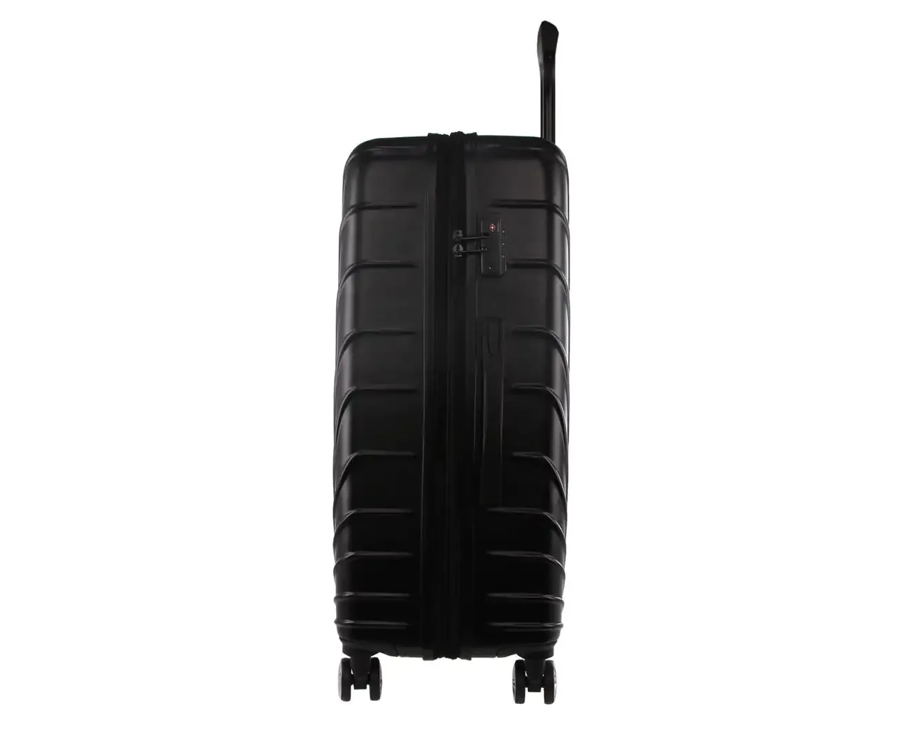 Pierre Cardin Hard Shell 4 Wheel Suitcase - Medium - Black - Expandable - Lightweight