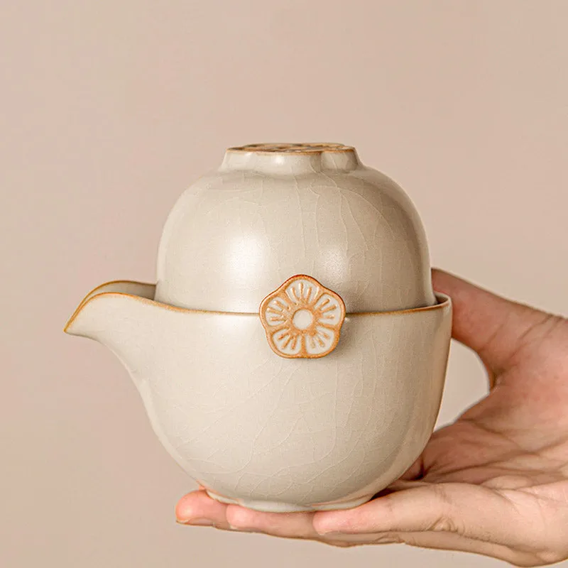 Portable Travel Tea Set - Ru Kiln Ceramic Teacup Set