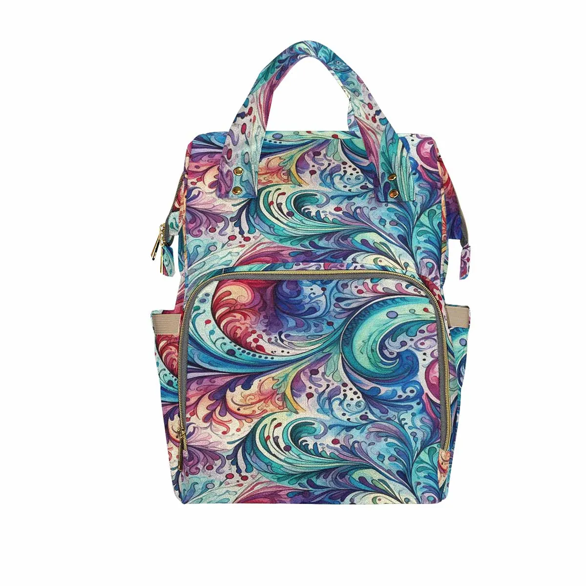 Rainbow Paisley  Diaper Bag Backpack