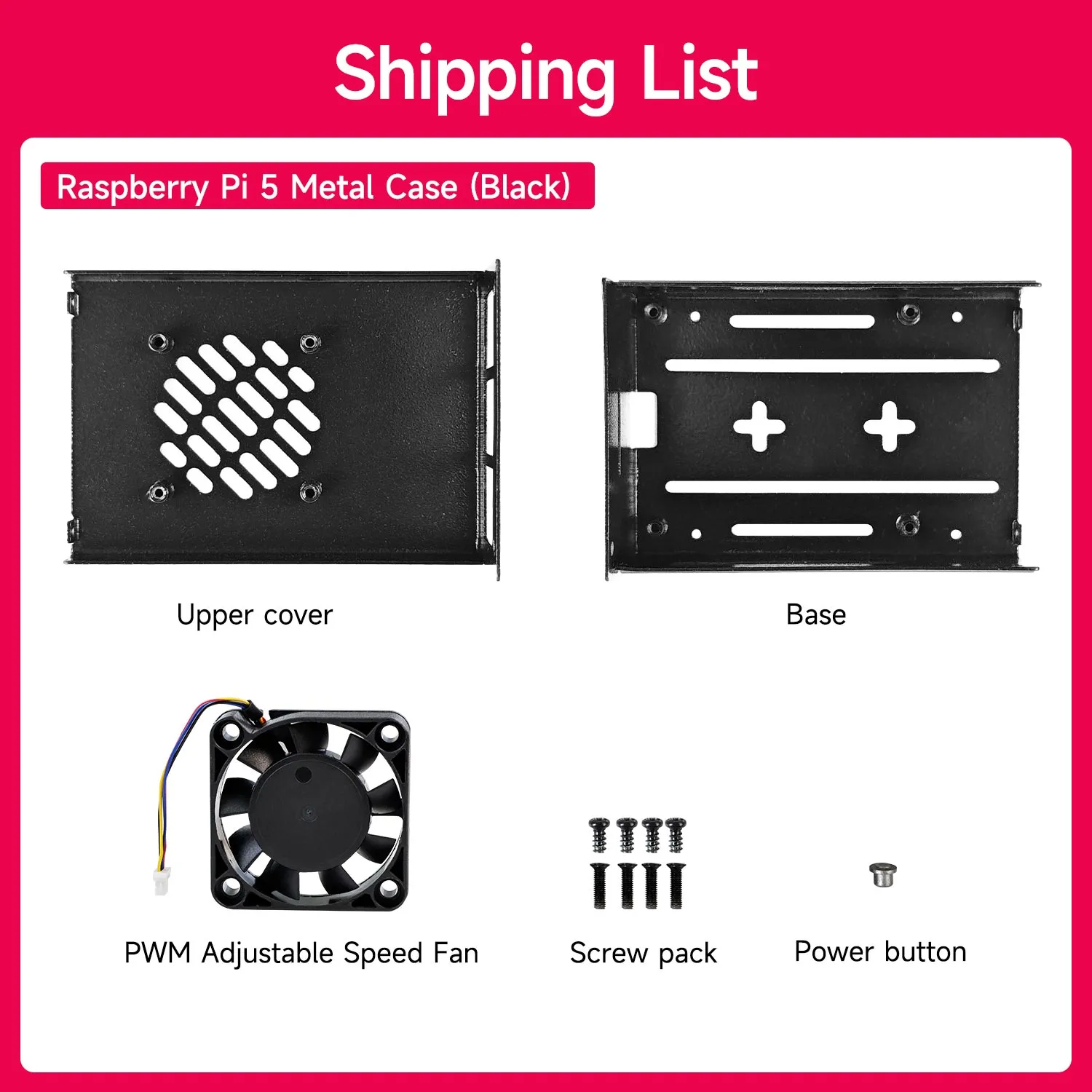 Raspberry Pi 5 Metal Case with PWM Cooling Fan