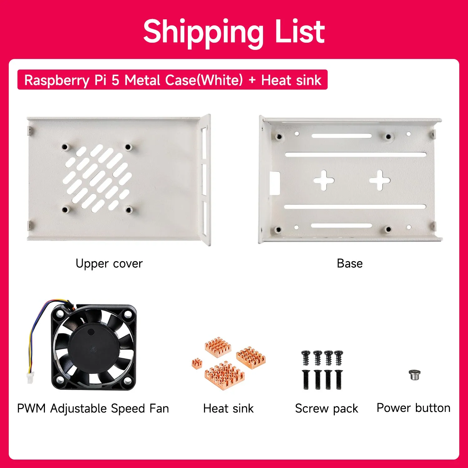 Raspberry Pi 5 Metal Case with PWM Cooling Fan