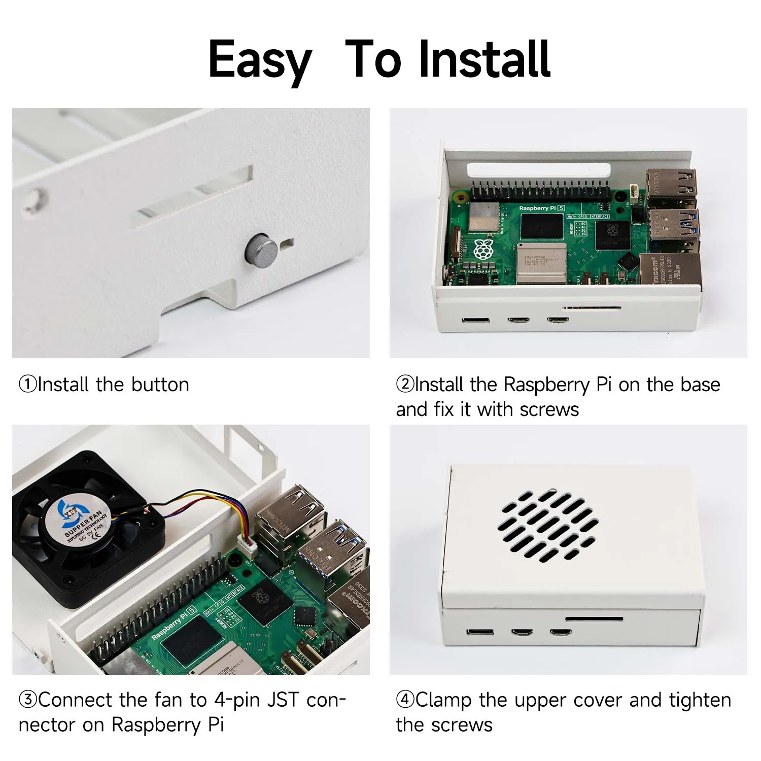 Raspberry Pi 5 Metal Case with PWM Cooling Fan