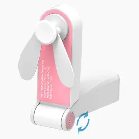 Rechargeable Plastic Small Table Usb Mini Fan Portable Battery Air Cooler Mini Usb- Pink