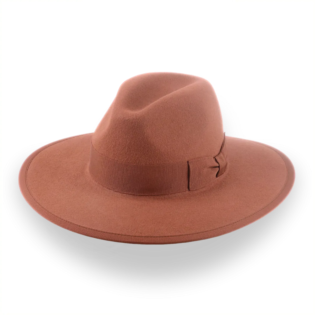 Rust Wide Brim Fedora Hat in Classy Fur Felt | The Taylor