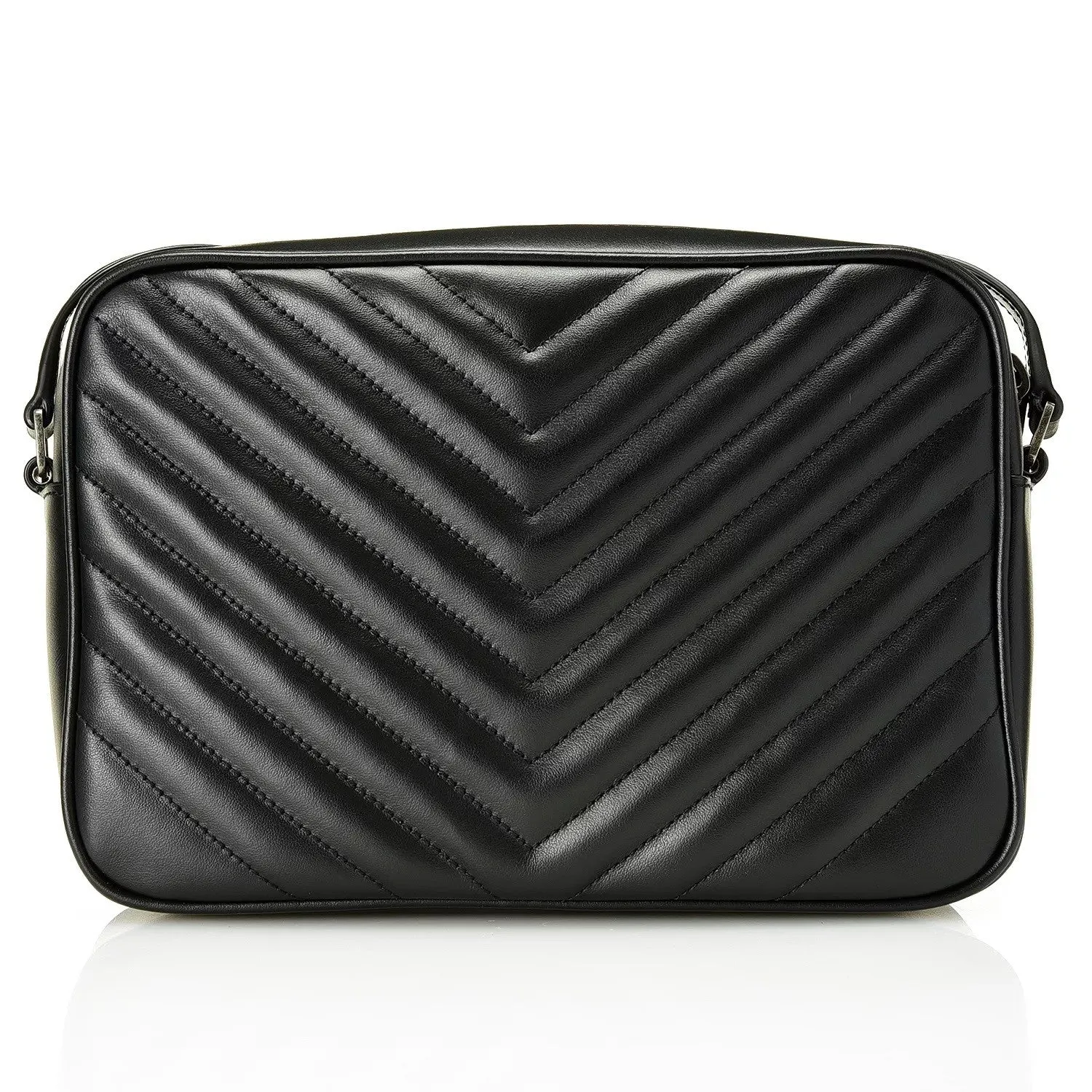 Saint Laurent Lou Camera Bag in Calfskin Leather - Black/Silver