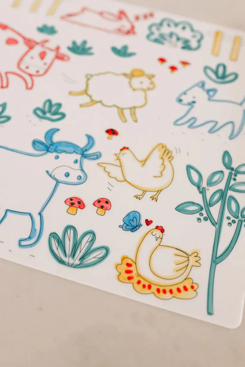 Scribble Mat On the Farm Reusable Colouring Mat