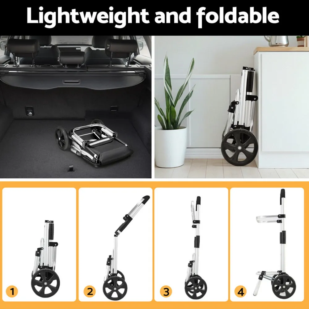 Shopping Trolley Cart Foldable 45KG - Black