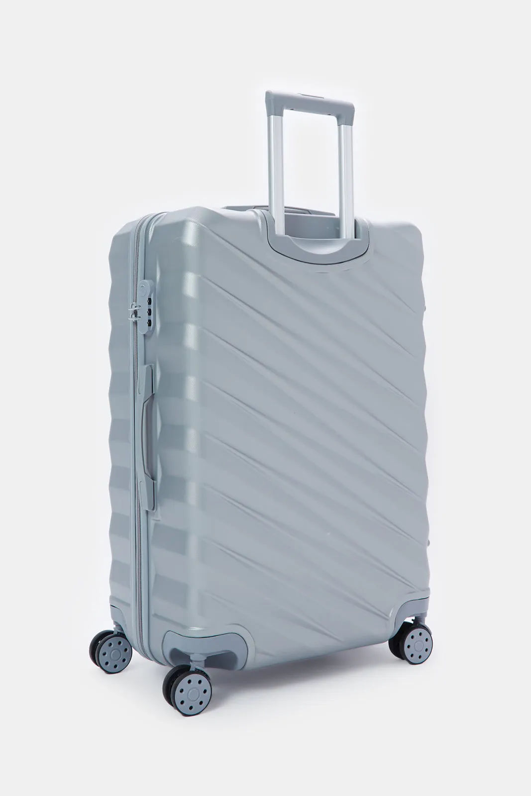 Silver Textured Trolley Luggage Trolley (28 Inch)