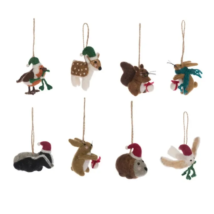 Sophie Allport Festive Forest Felt Decoration - Set of 8