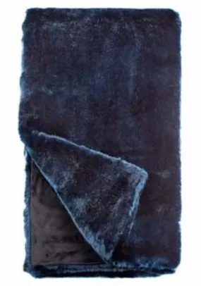 Steel Blue Mink Couture Faux Fur Throw Blanket by Fabulous Furs