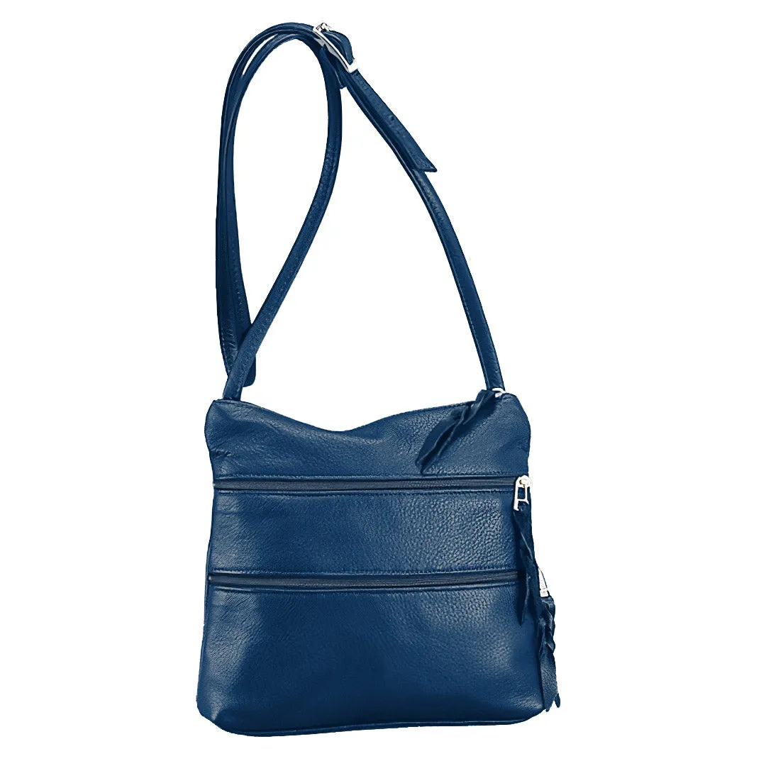 Sven multi-zip leather crossbody bag