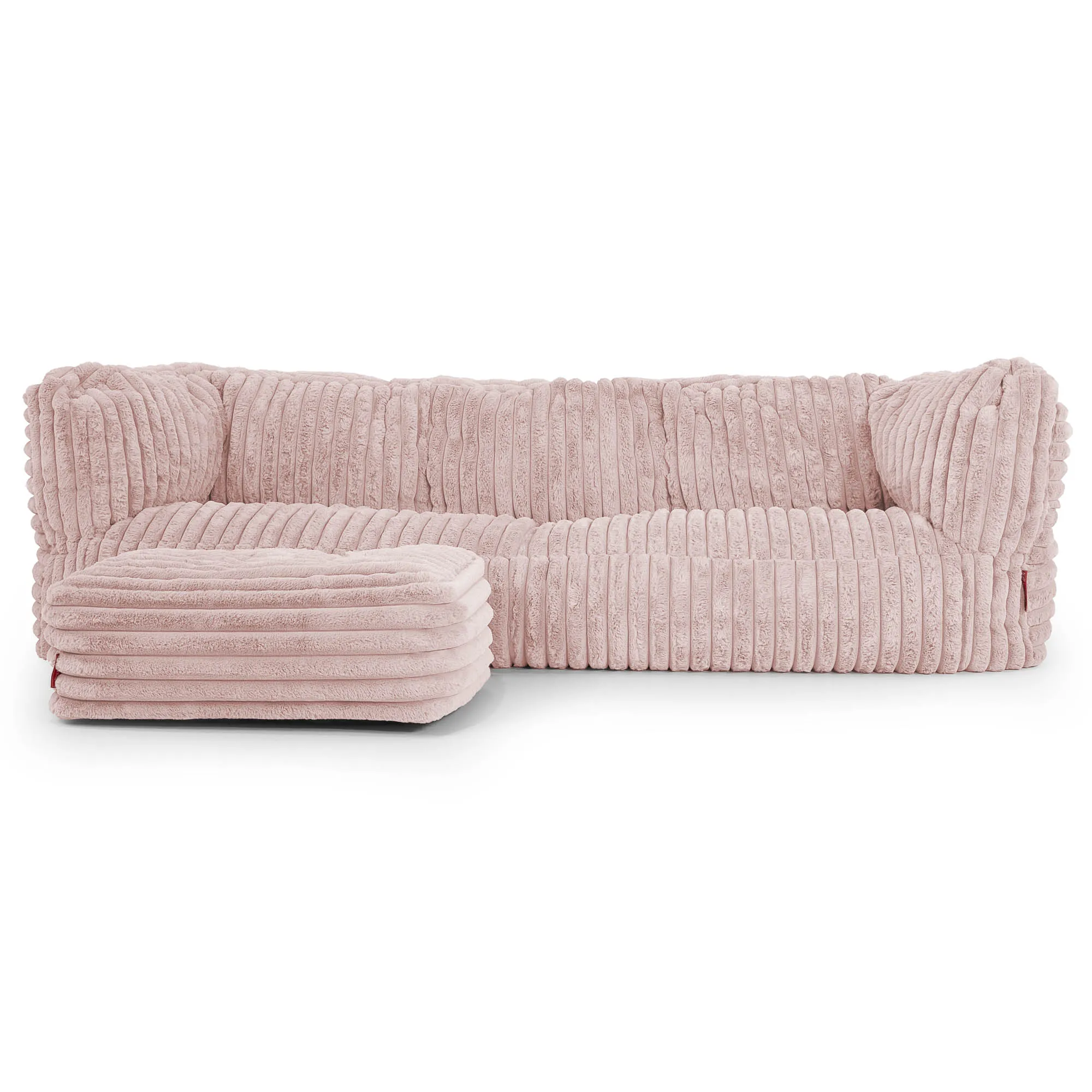 The 3 Seater Albert Sofa Bean Bag - Ultra Plush Cord Dusty Pink