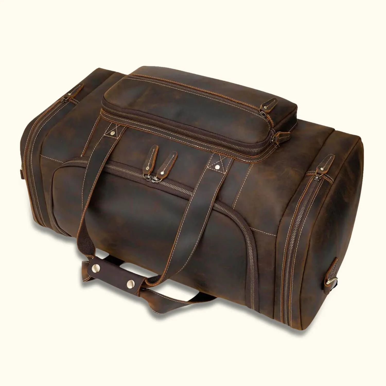 The Sabre Tooth – Men’s Vintage Leather Travel Duffle Bag