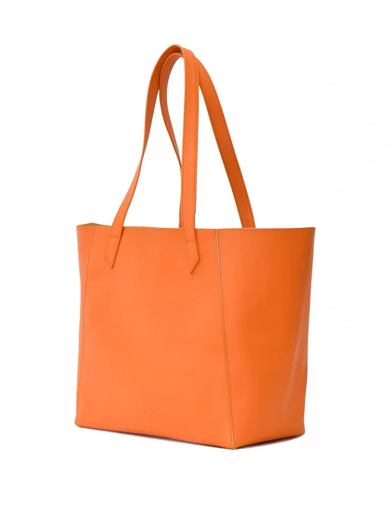 Totissimo Foldable Vegan Leather Tote Bag | Orange