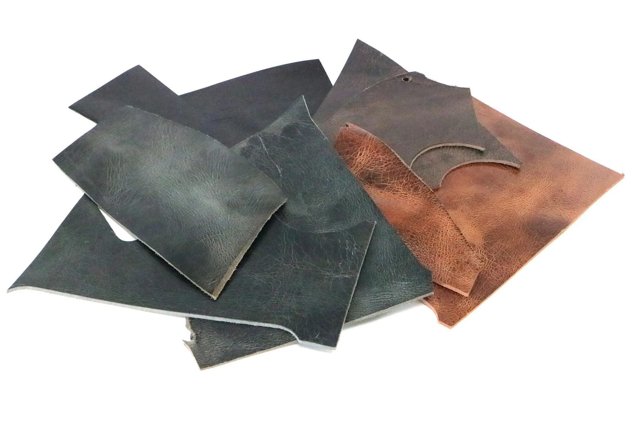 Two Pounds of Vintage Glazed Buffalo Leather Scrap