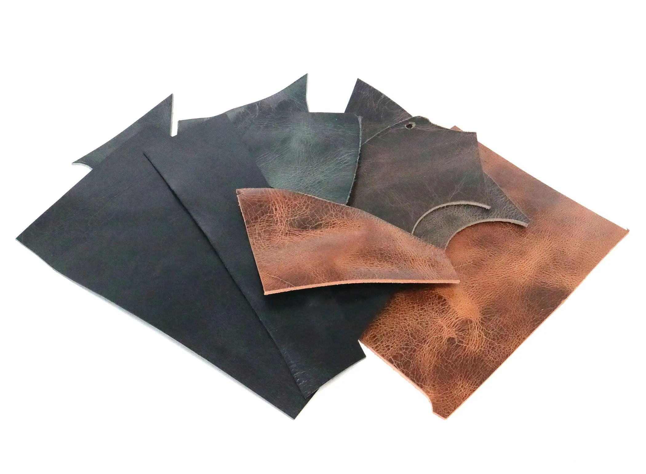 Two Pounds of Vintage Glazed Buffalo Leather Scrap