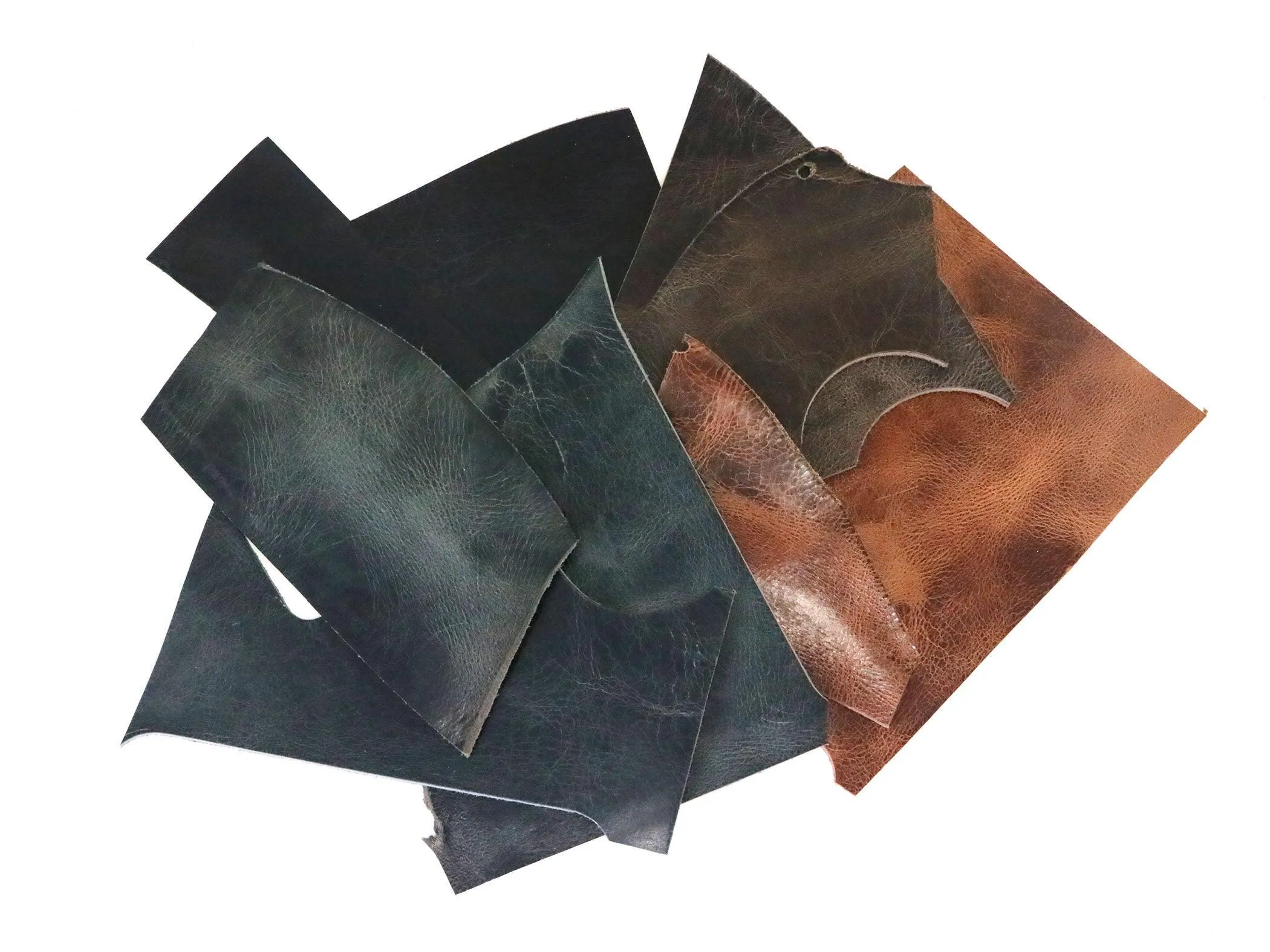 Two Pounds of Vintage Glazed Buffalo Leather Scrap