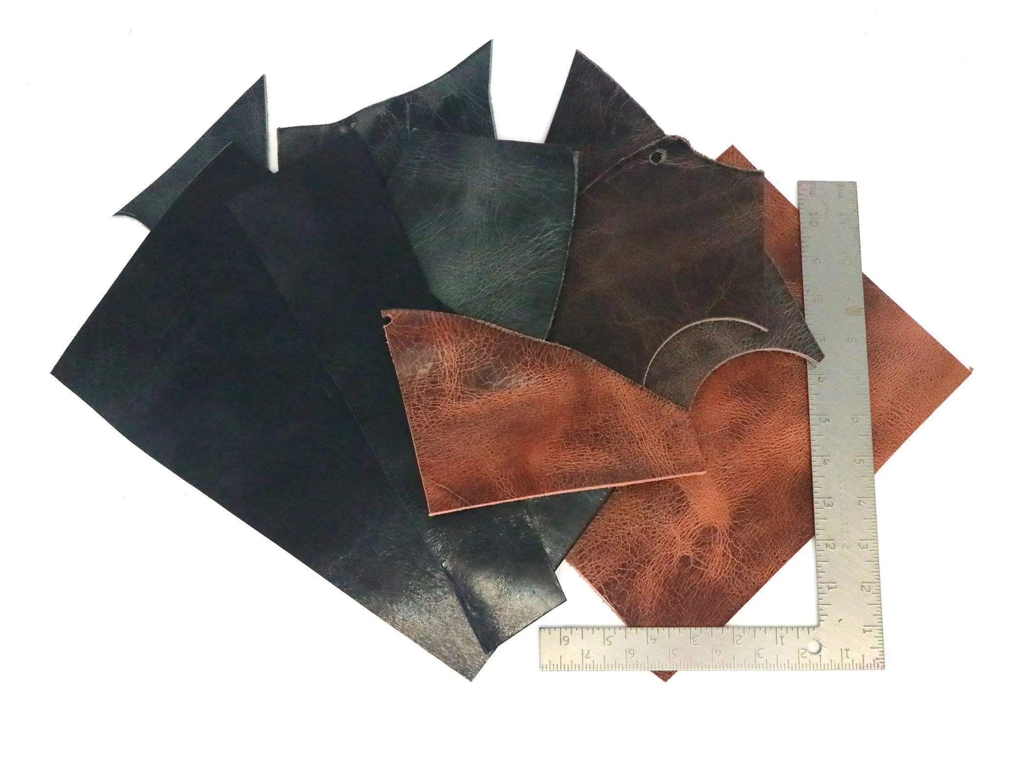 Two Pounds of Vintage Glazed Buffalo Leather Scrap