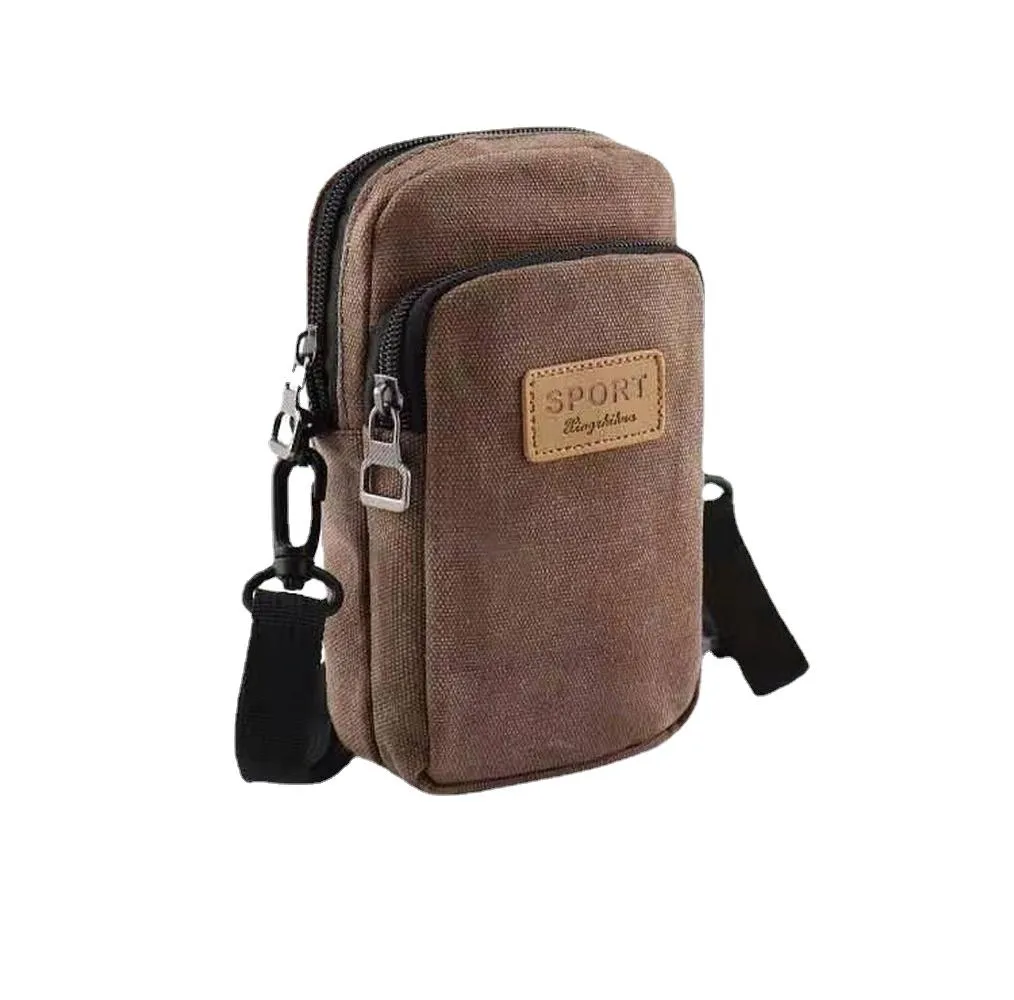 Universal Waterproof Multifunctional Men's Canvas Shoulder Bag For Phone Key