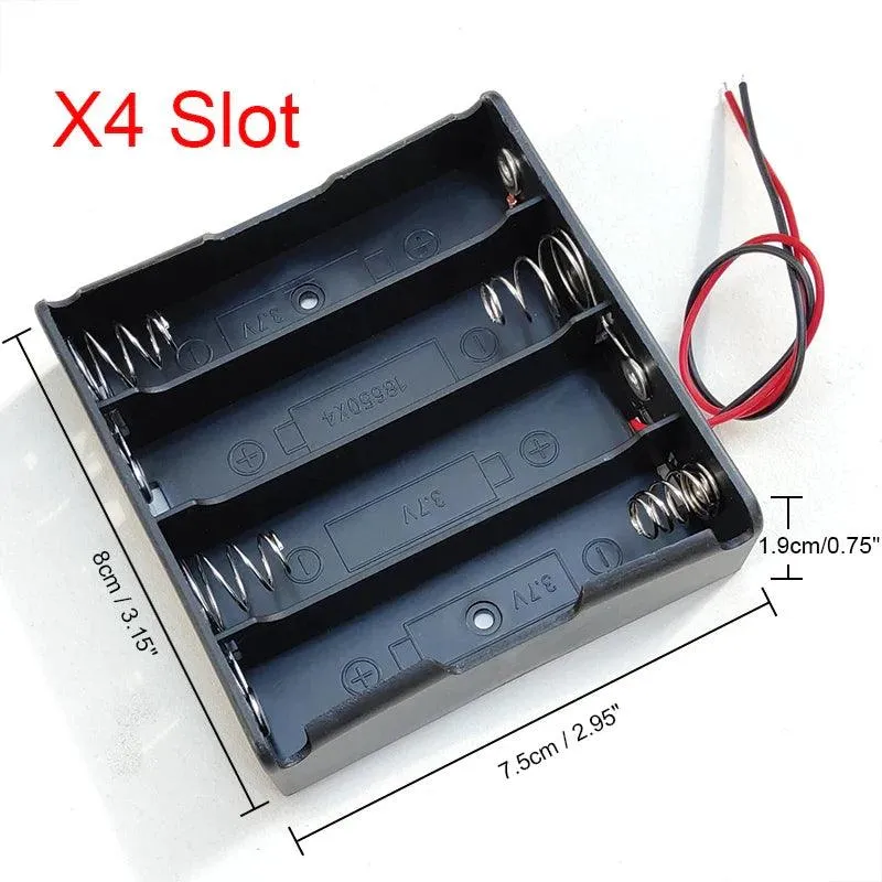 Versatile 18650 Battery Storage Cases with Multiple Slot Options and Wire Lead