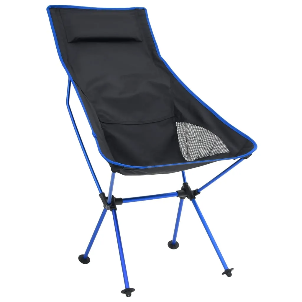 vidaXL Foldable Camping Chair PVC and Aluminium Black