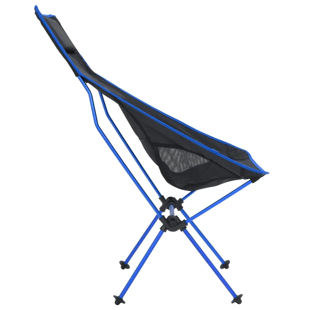 vidaXL Foldable Camping Chair PVC and Aluminium Black