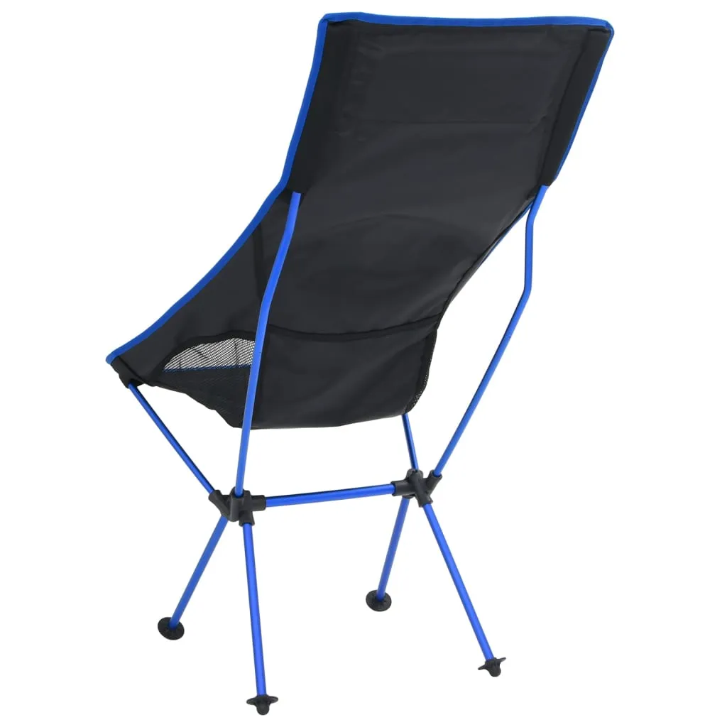 vidaXL Foldable Camping Chair PVC and Aluminium Black