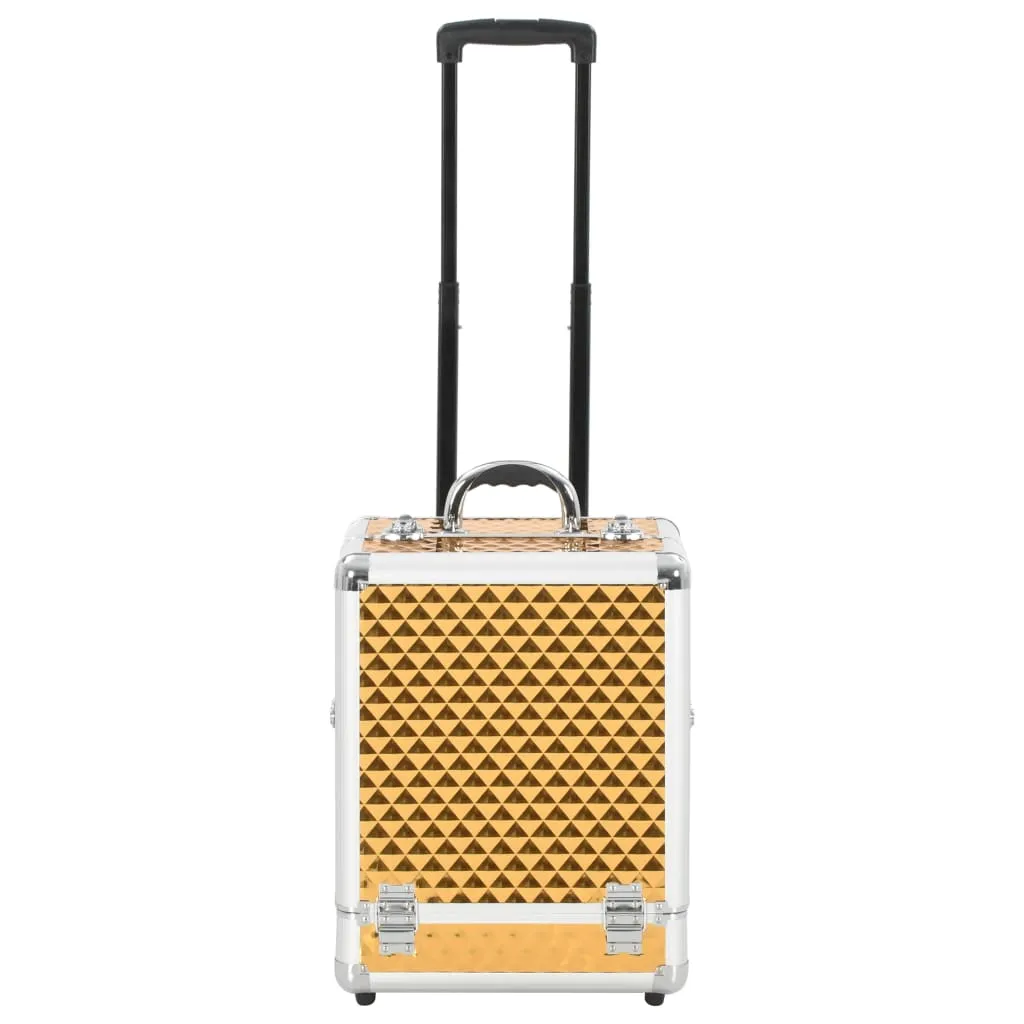 vidaXL Make-up Trolley 35x29x45 cm Gold Aluminium