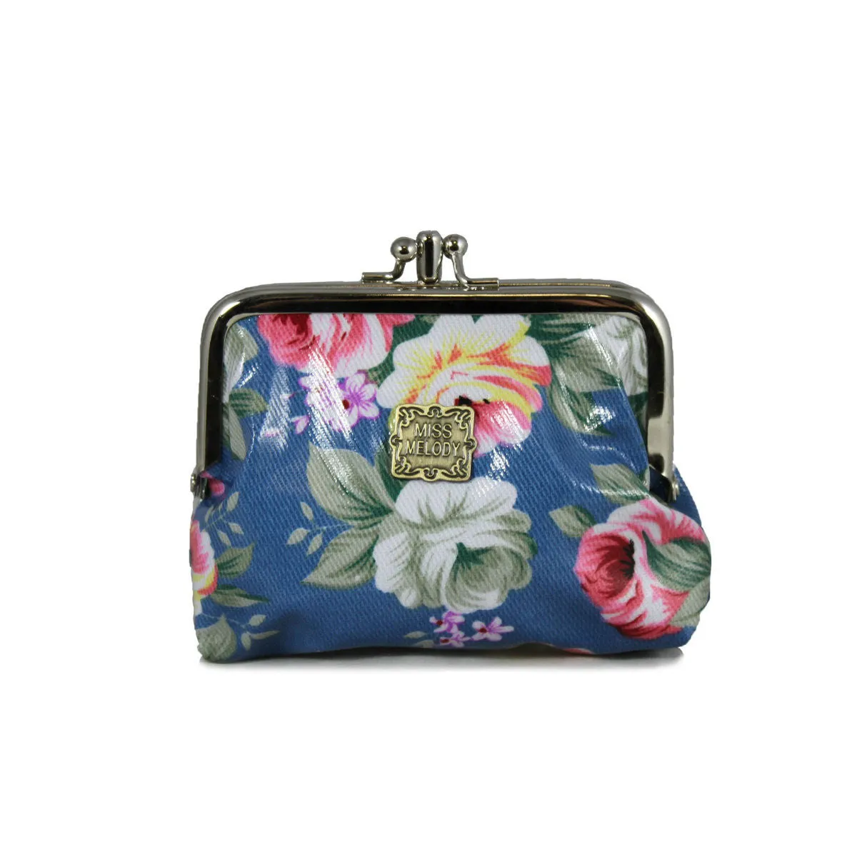 Vintage Blue Floral Coin Purse