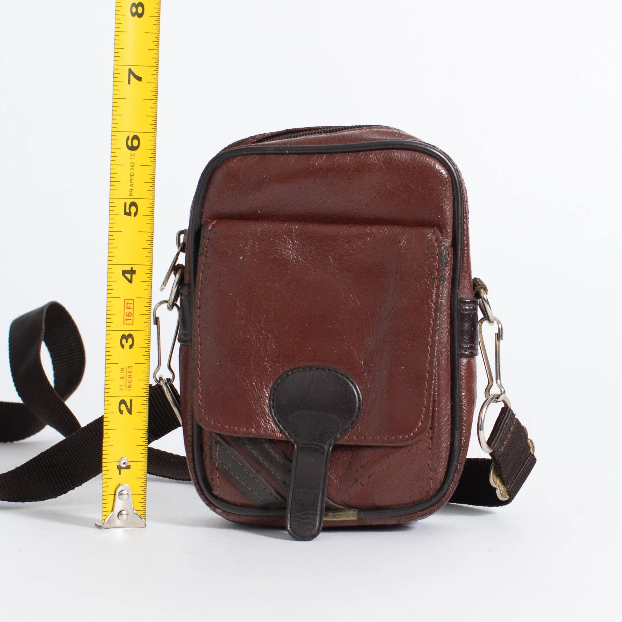 Vintage Brown Point and Shoot Pouch With Strap