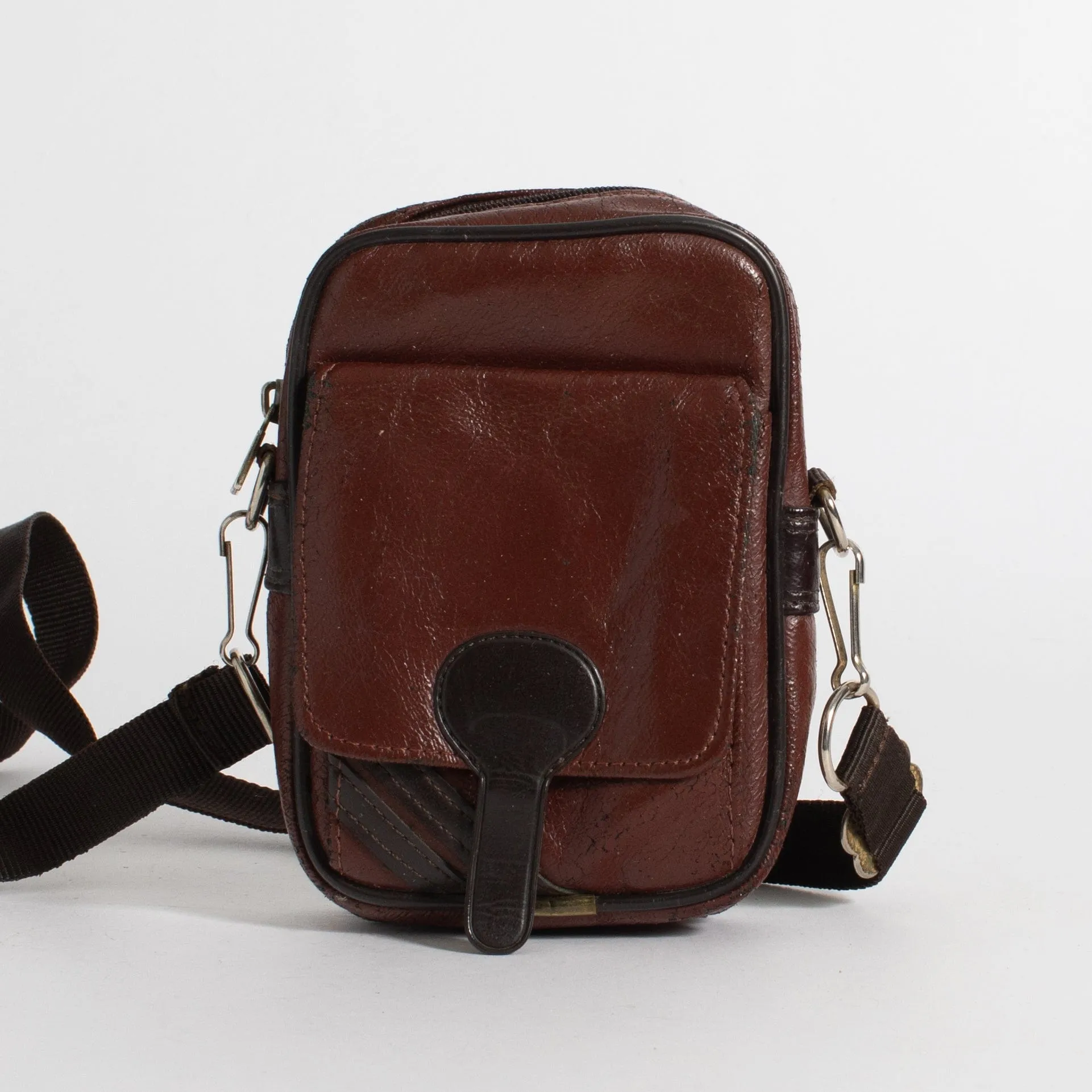 Vintage Brown Point and Shoot Pouch With Strap