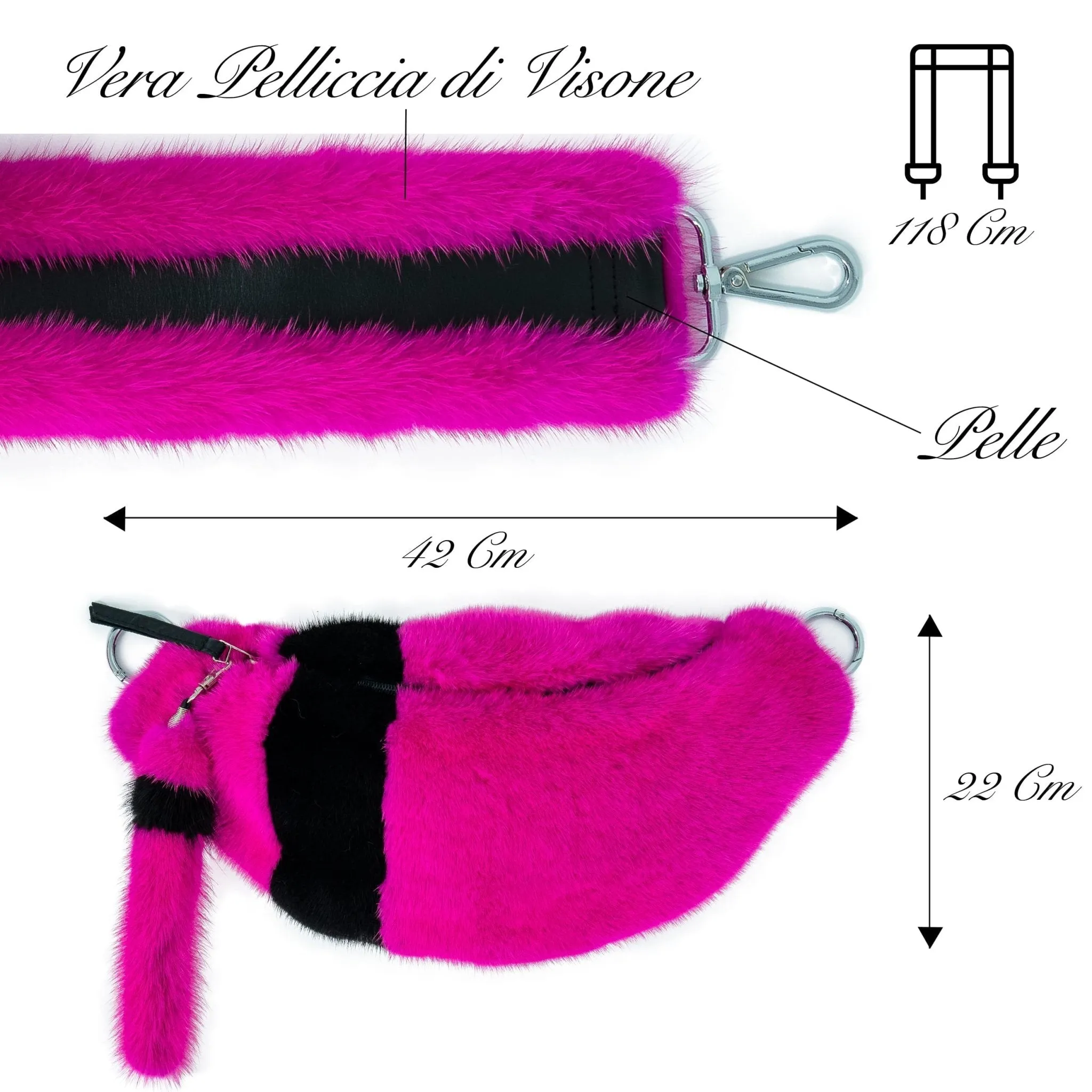 Waist bag in mink Fuchsia