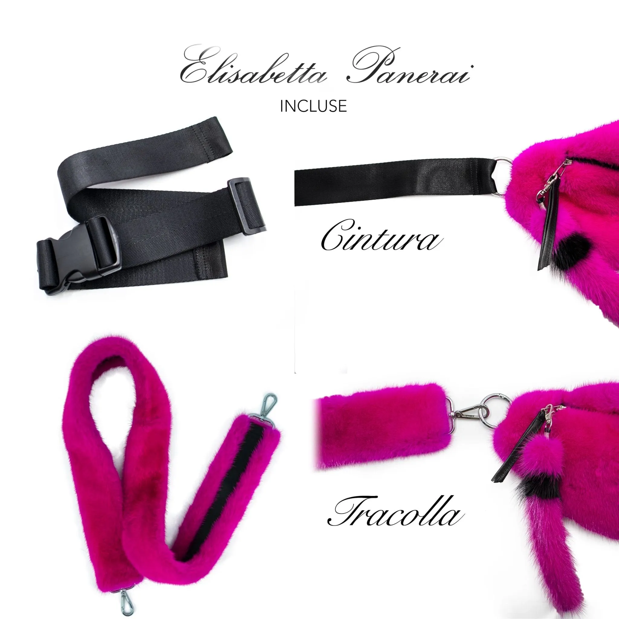 Waist bag in mink Fuchsia