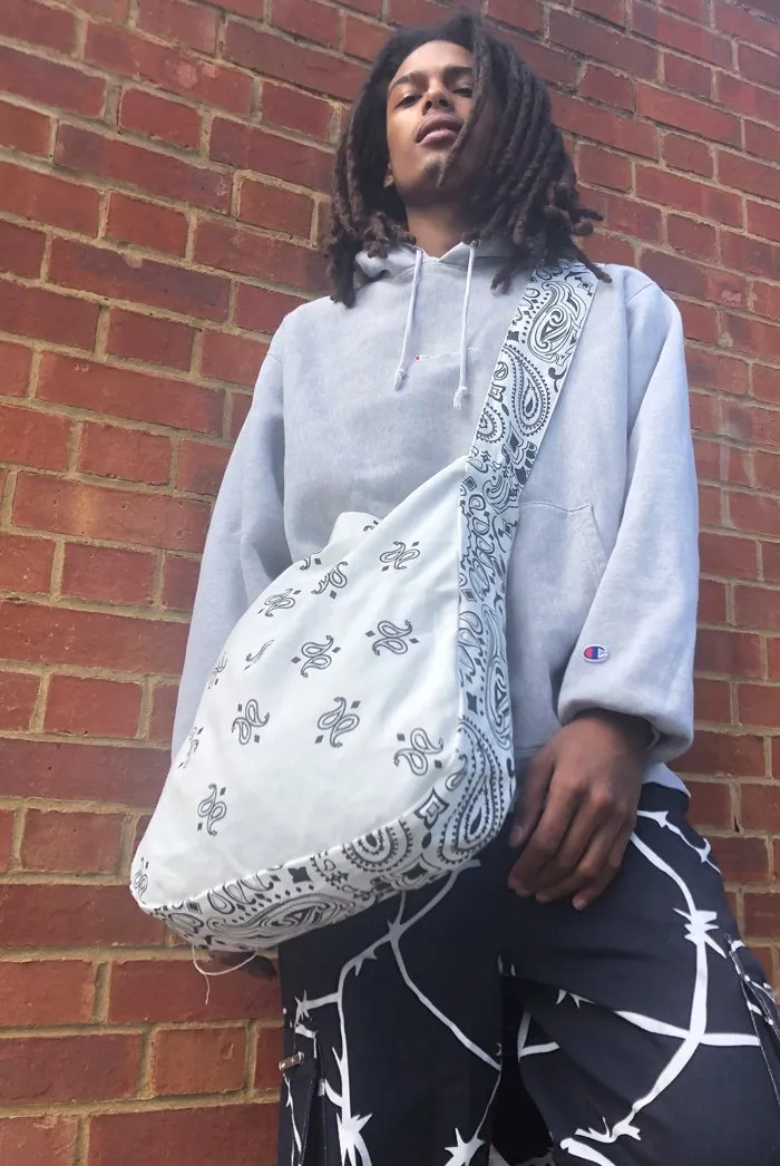 White Bandana Print Bag