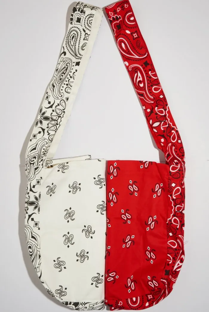 White Bandana Print Bag