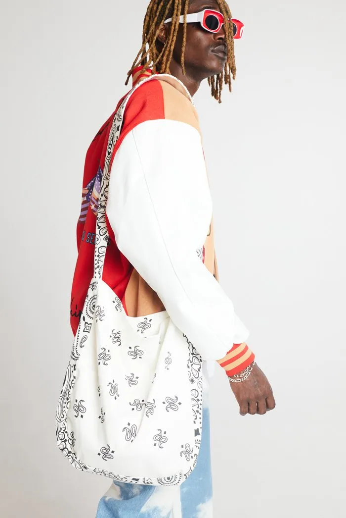 White Bandana Print Bag